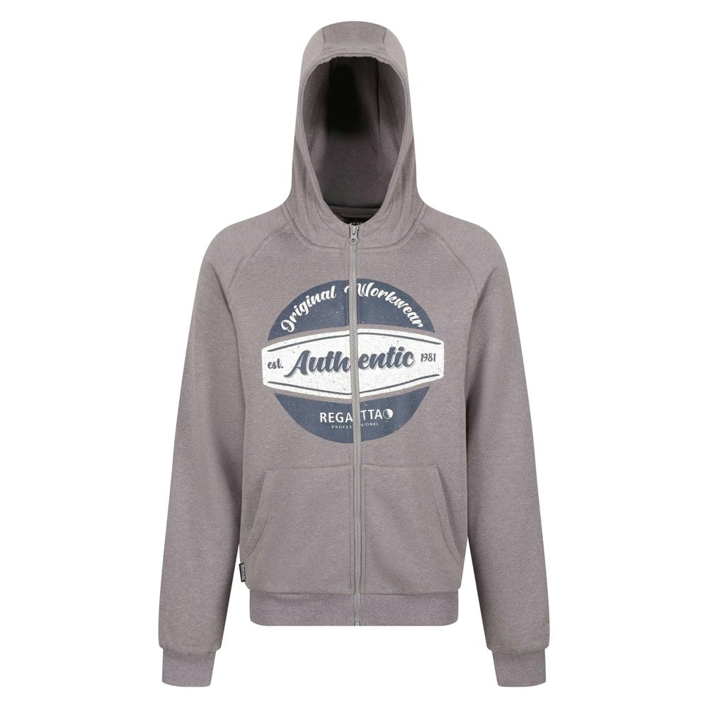Regatta Professional Mens Full Zip Hoodie - Rock Grey Marl