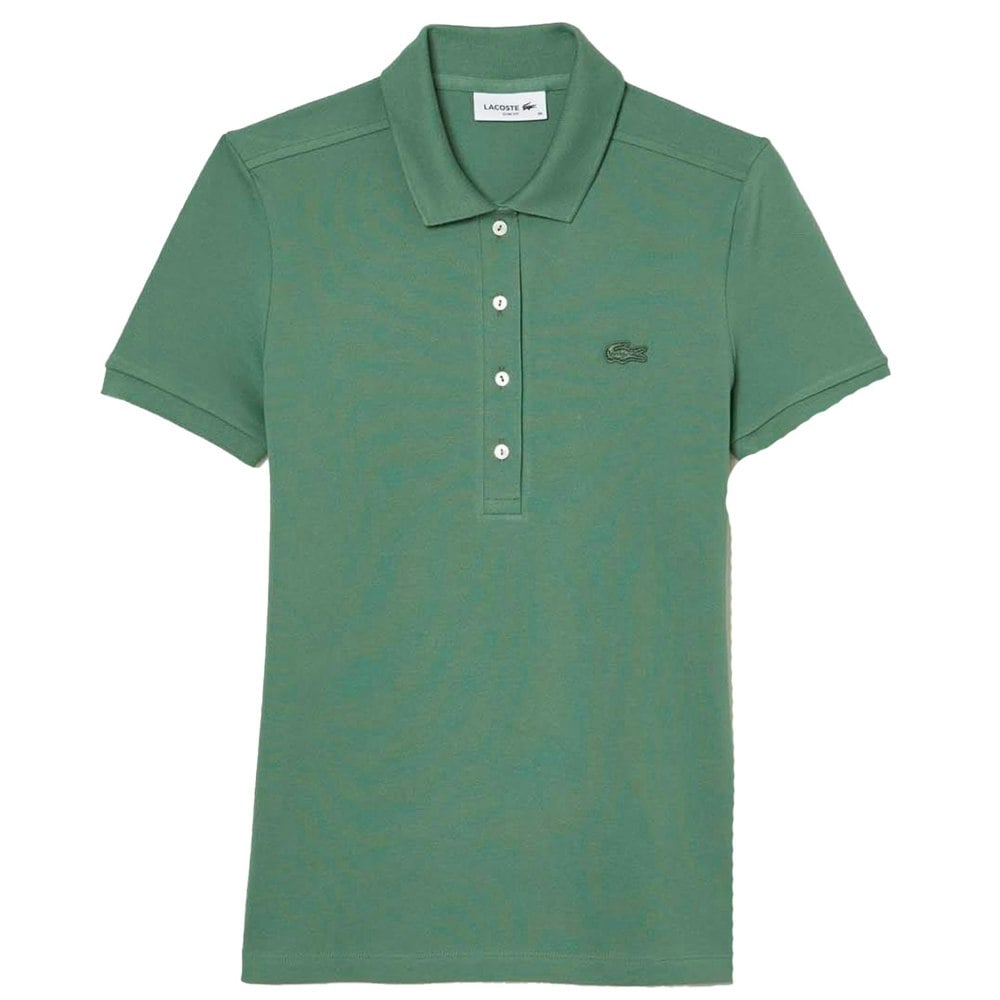 Lacoste Womens/Ladies L.12.D Mini Pique Slim Polo Shirt - Green