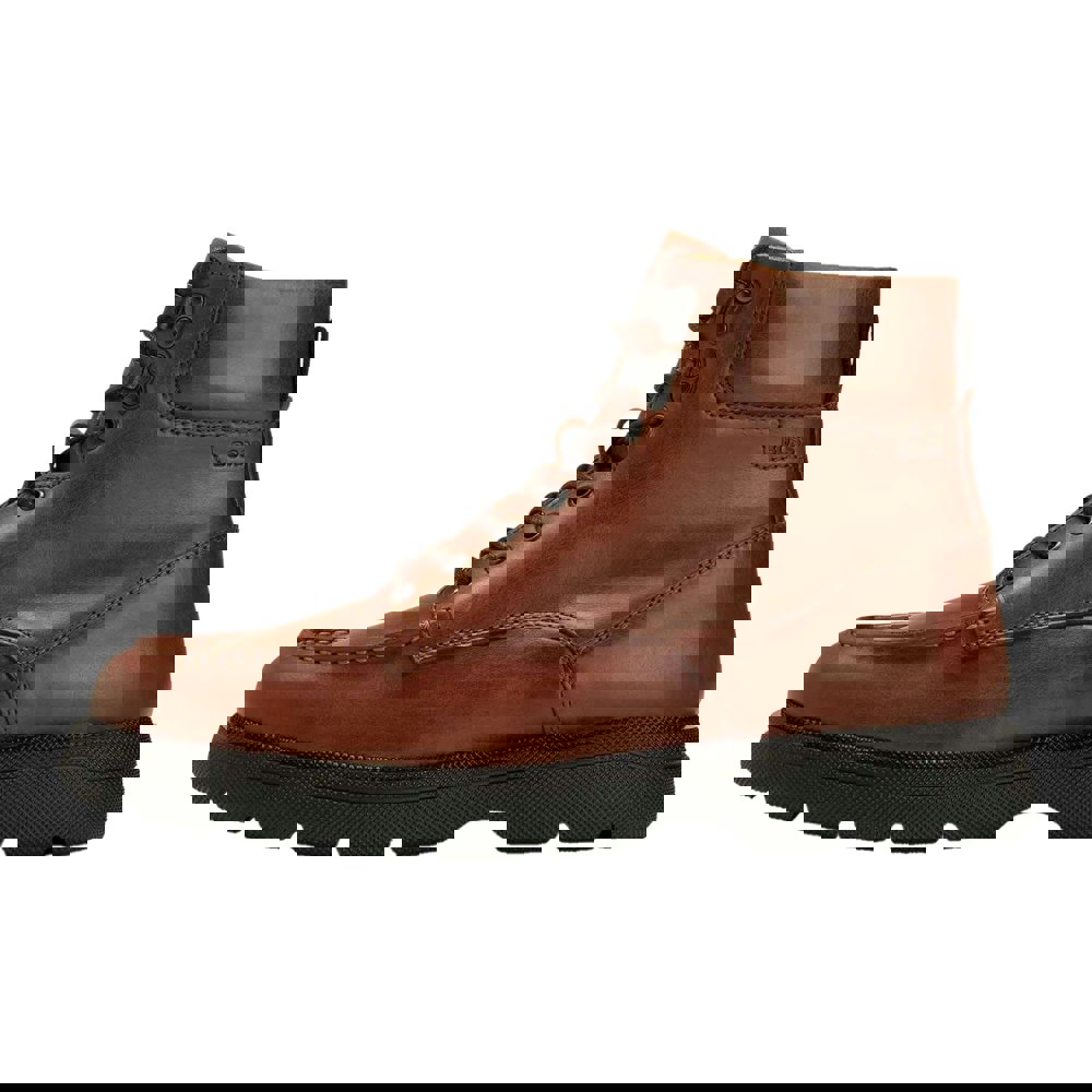 Boss Mens Jacob Leather Ankle Boots - Brown