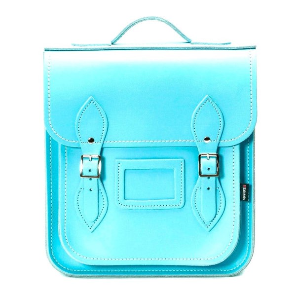 Zatchels Handmade Leather City Backpack - Limpet Shell Blue