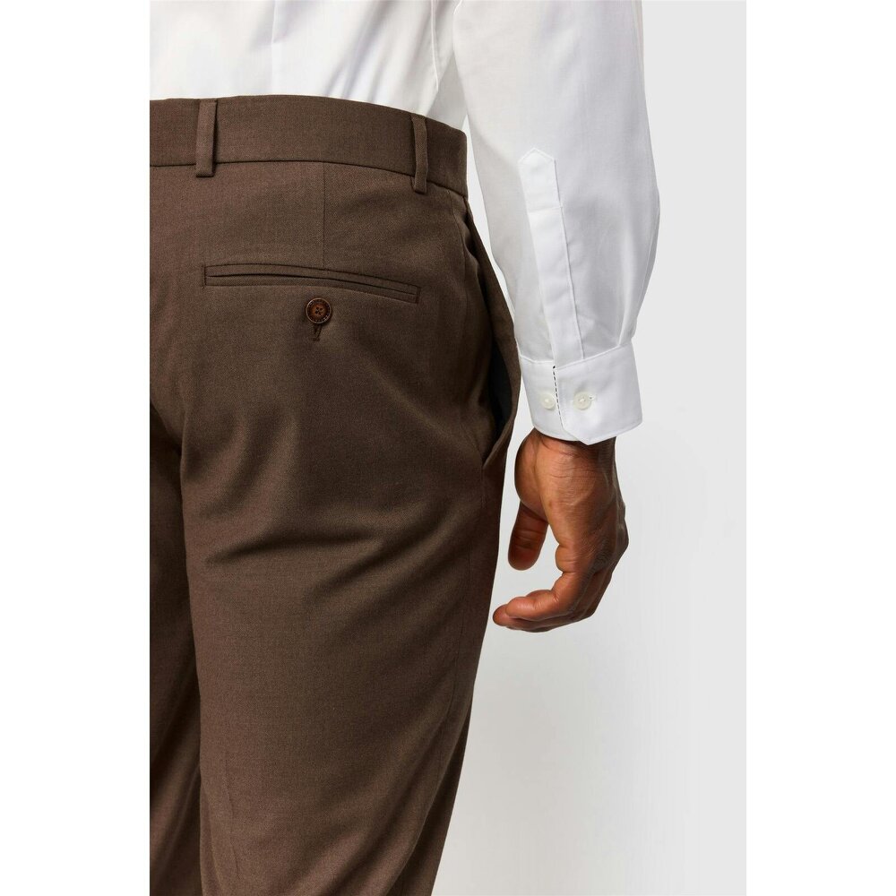 Antique Rogue Slim Fit Harley Flannel Chestnut Trouser