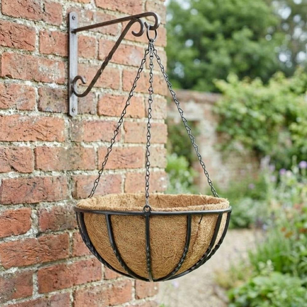 Garden Greatness Forge Metal Hanging Basket with Coco Liner