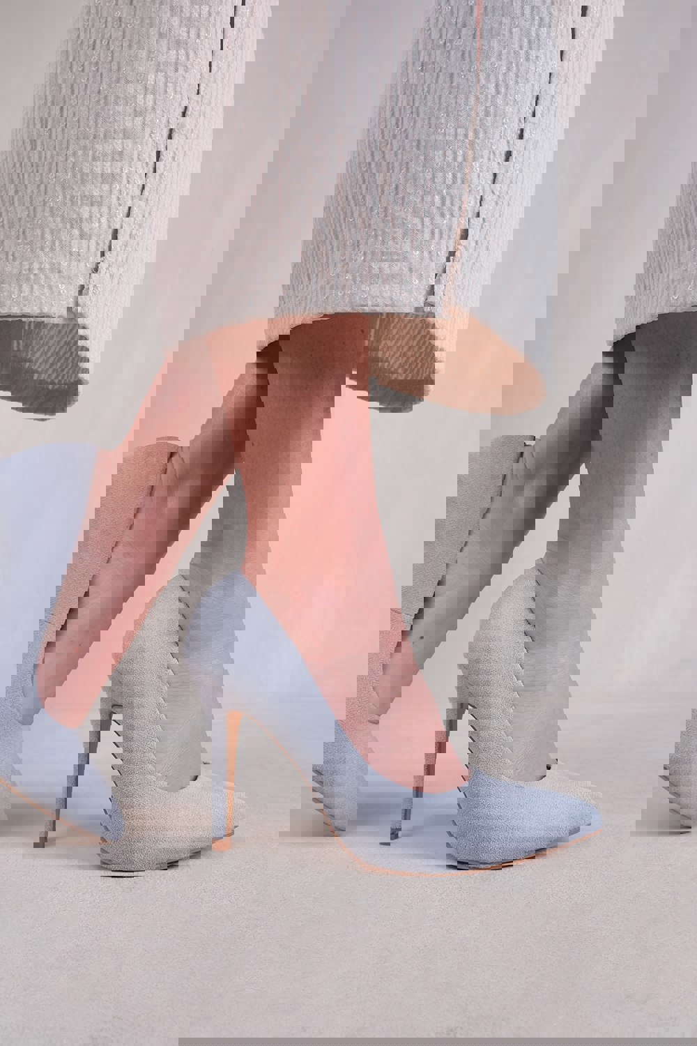 Where's That From Leah Toe Pump High Heel in Light Grey Suede