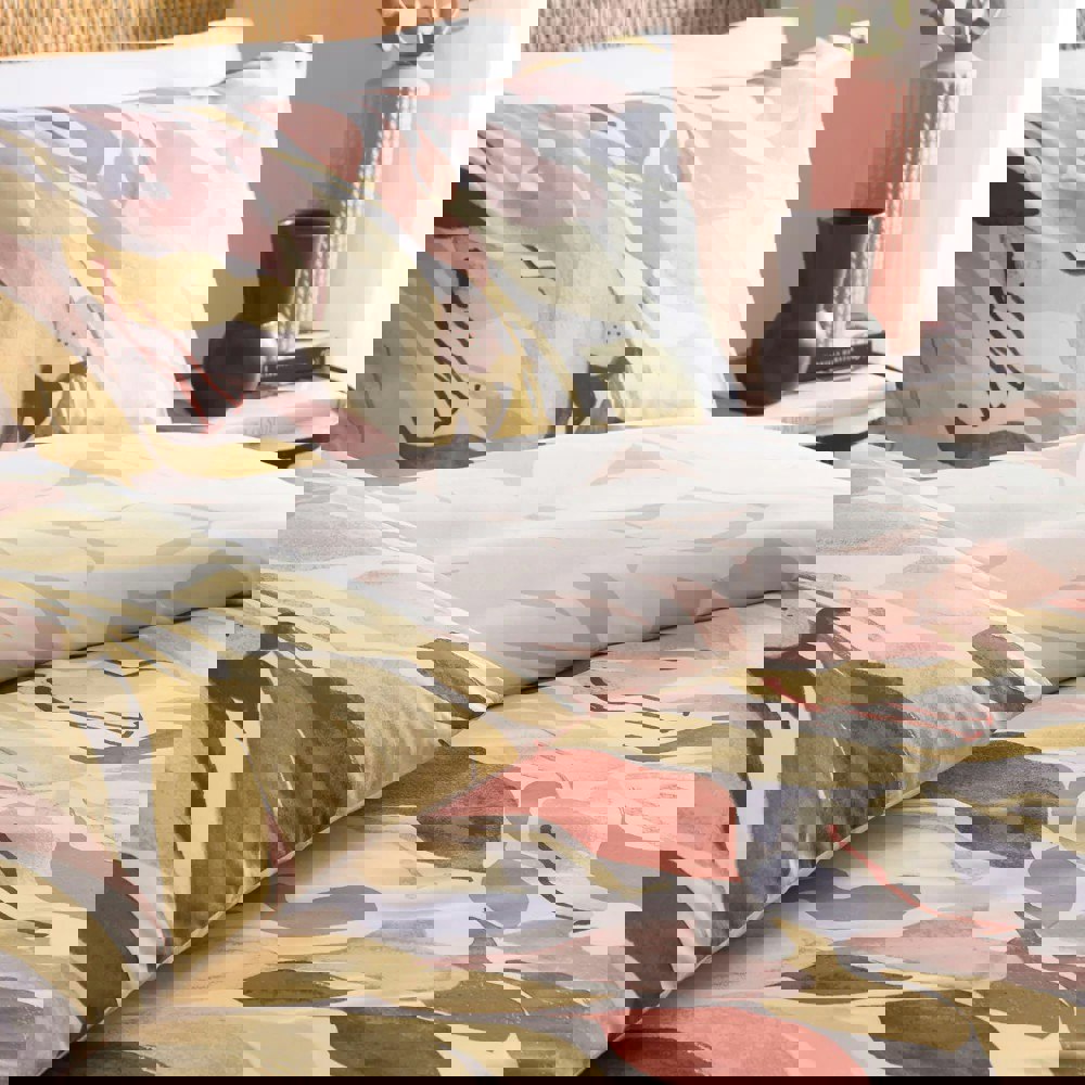 Furn Amarosa Reversible Abstract Duvet Cover Set - Plaster