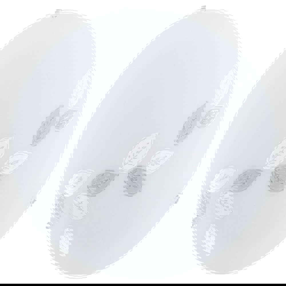 Wall Flush Ceiling Light White Shade Leaf Design Satin Glass Bulb E27 1x60W Loops