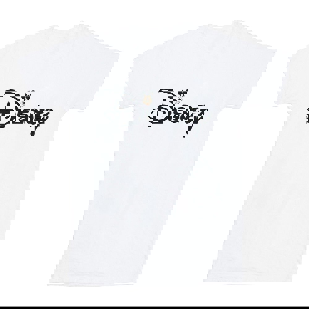 Disney Mens Mickey Mouse Logo Head T-Shirt - White
