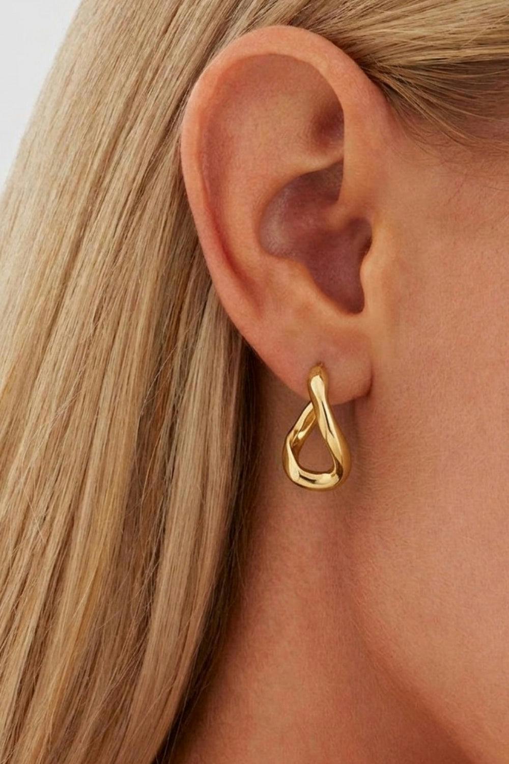 Serla Gold Plated Twisted Hoop Earrings