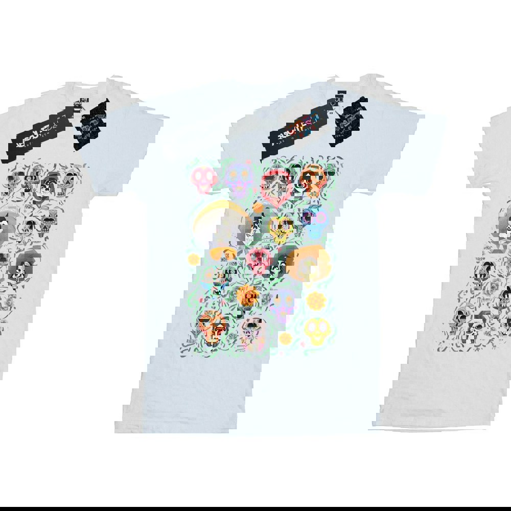 Disney Mens Coco Heads Pattern T-Shirt - White