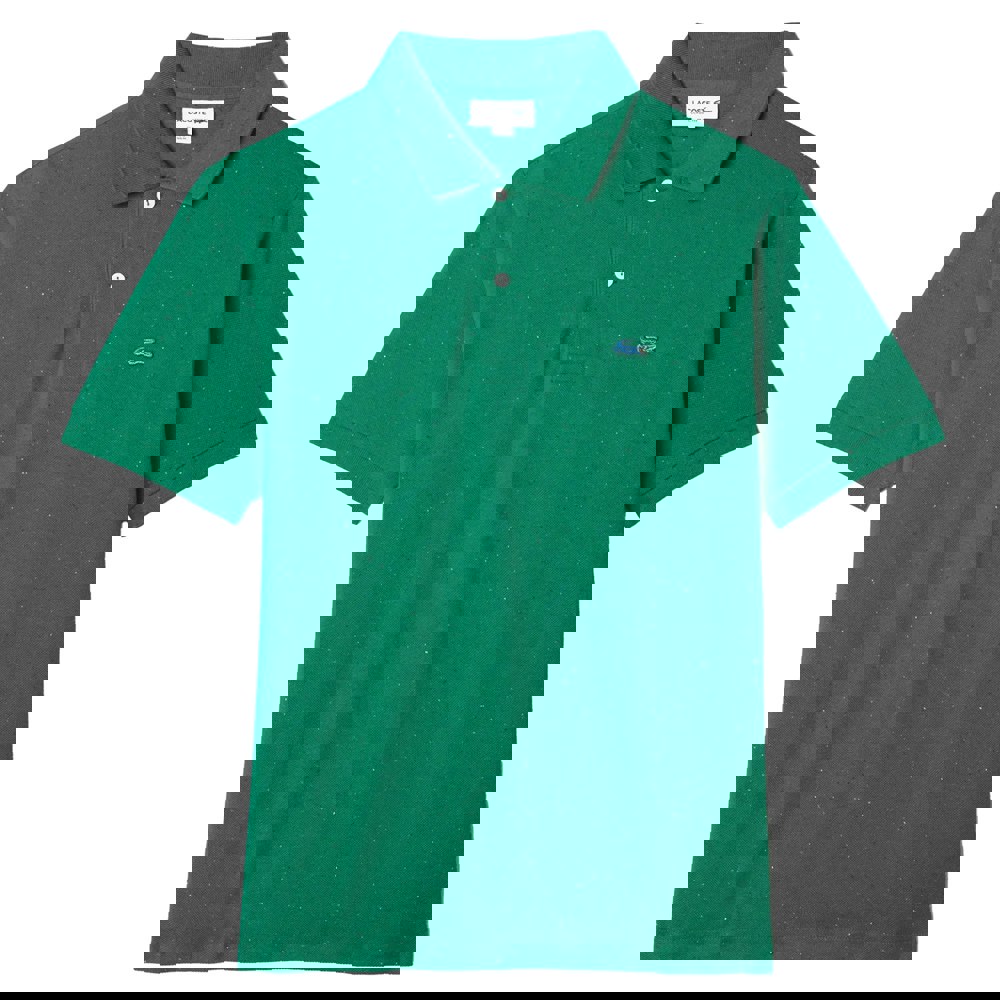 Lacoste Mens Speckle Cotton Pique Classic Polo Shirt - Green