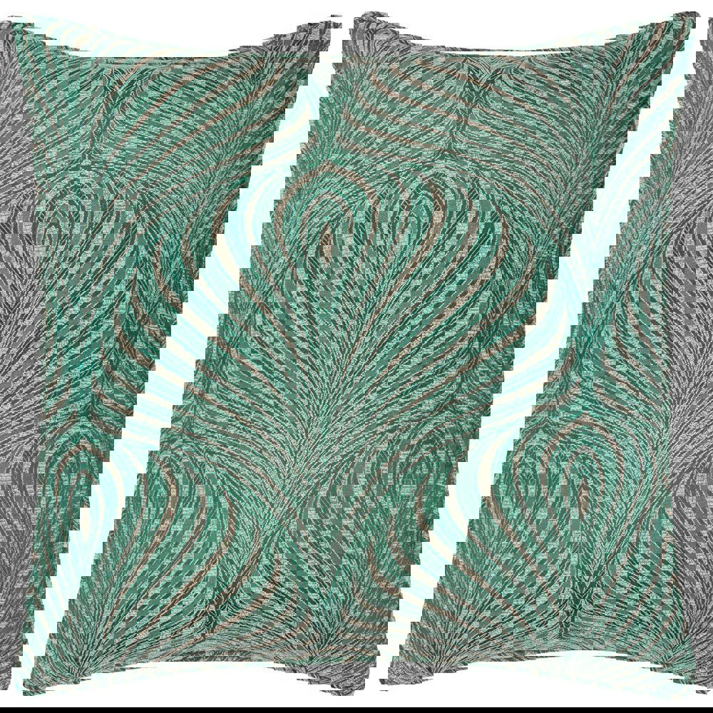 Paoletti Gatsby Piping Detail Jacquard Cushion Cover - Emerald