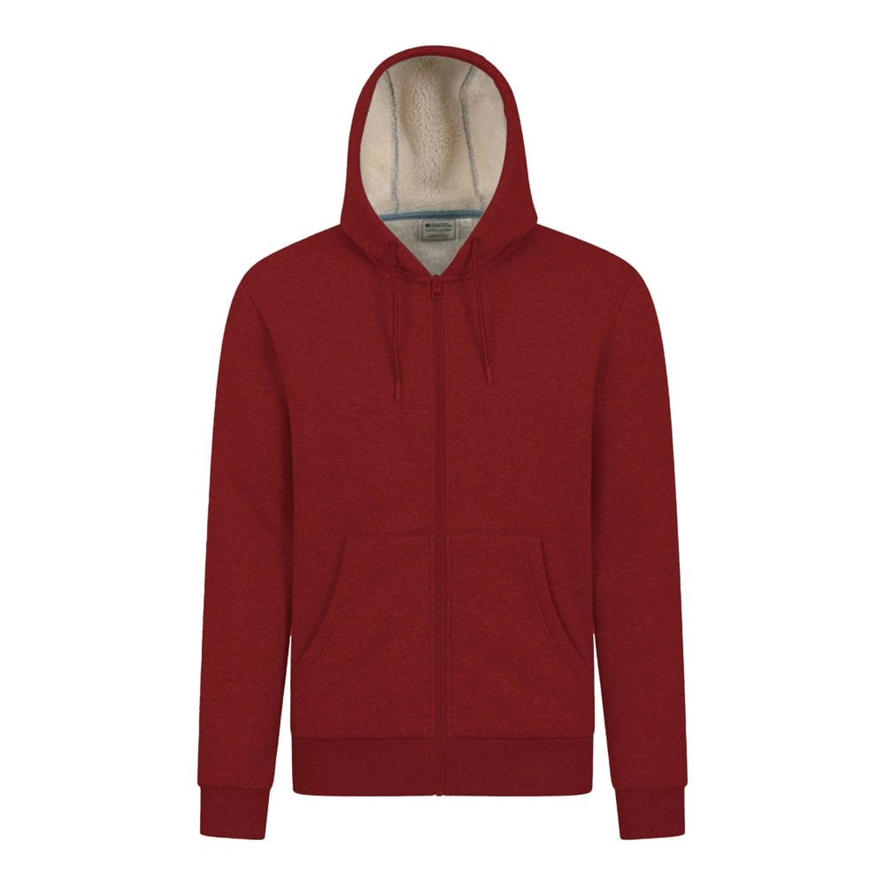 Mountain Warehouse Mens Dalton Borg Lined Full Zip Hoodie - Rust