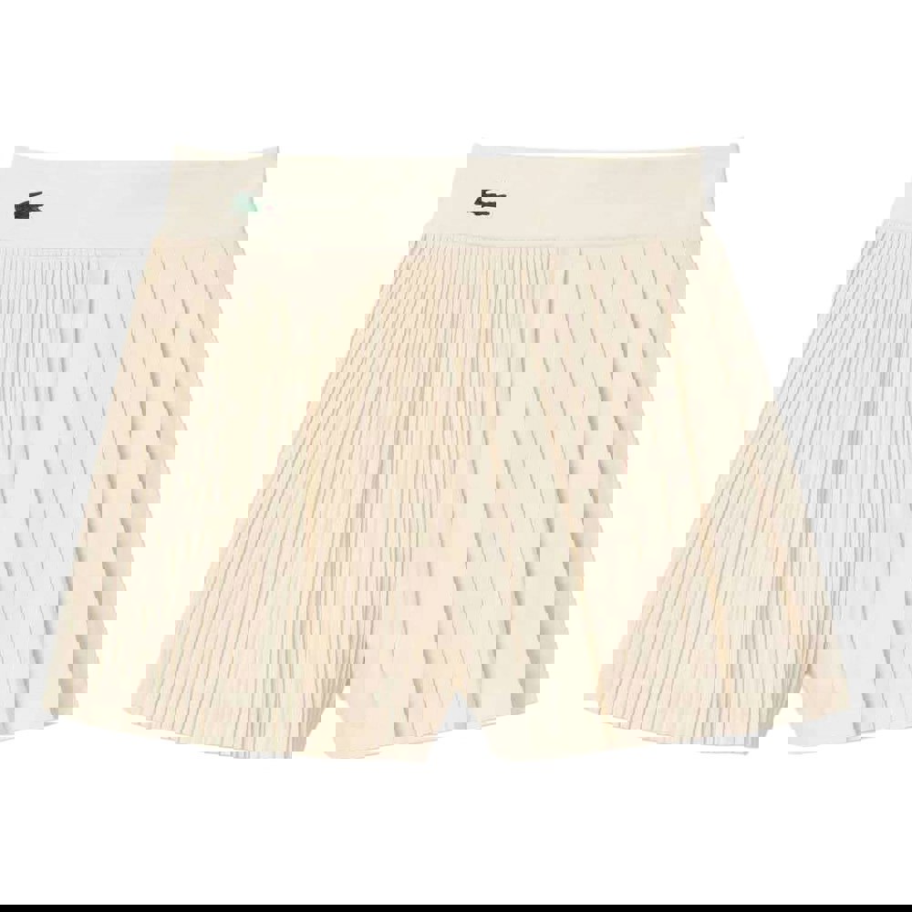 Lacoste Womens/Ladies Lined Pleated Tennis Shorts - Cream