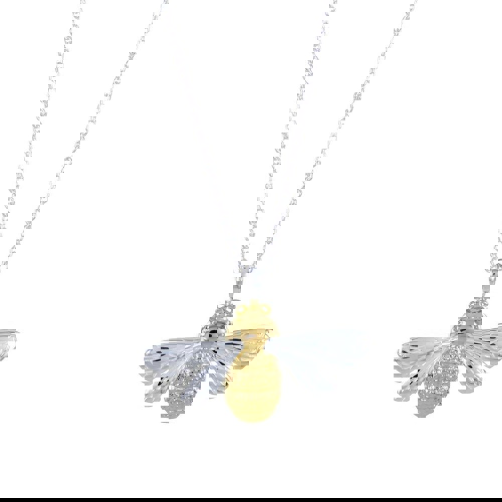 Sterling Silver and Gold plated Queen Bee Necklace - Reeves & Reeves