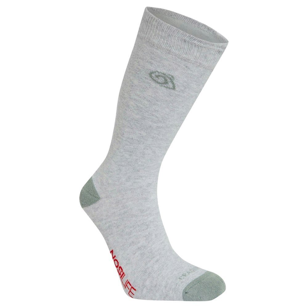 Craghoppers Unisex Adult Insect Repellent Ankle Socks (Pack of 2) - Soft Grey Marl/Lichen Green