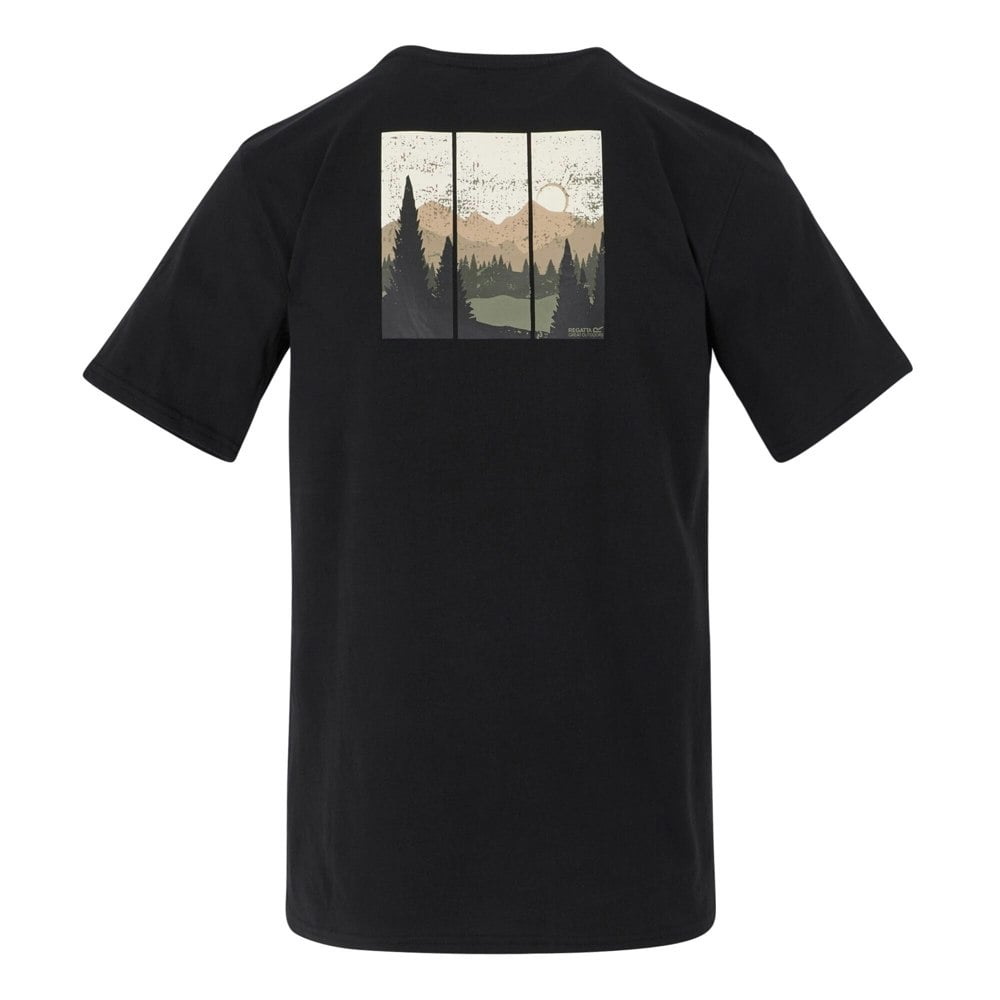 Regatta Mens Mountain Back Print T-Shirt - Black