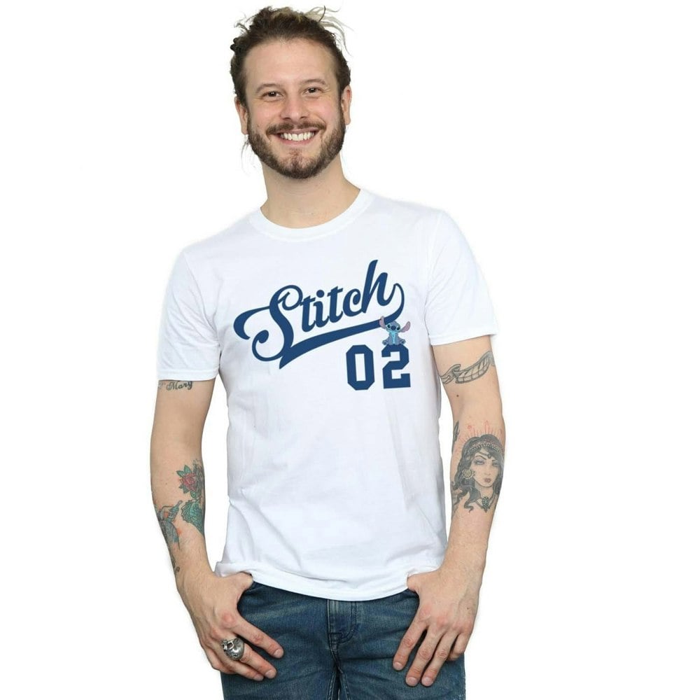 Disney Mens Lilo And Stitch Athletic T-Shirt - White