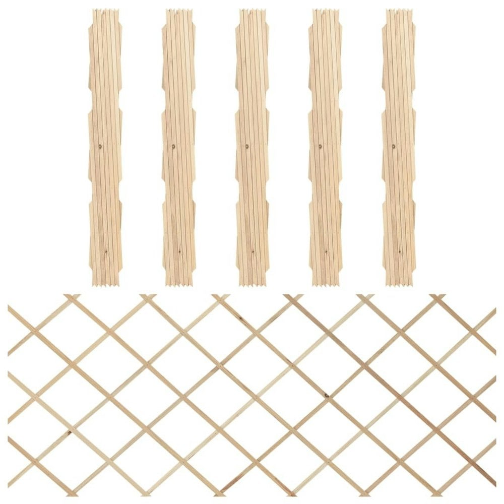 Berkfield Trellis Fences 5 pcs Solid Firwood 180x80 cm