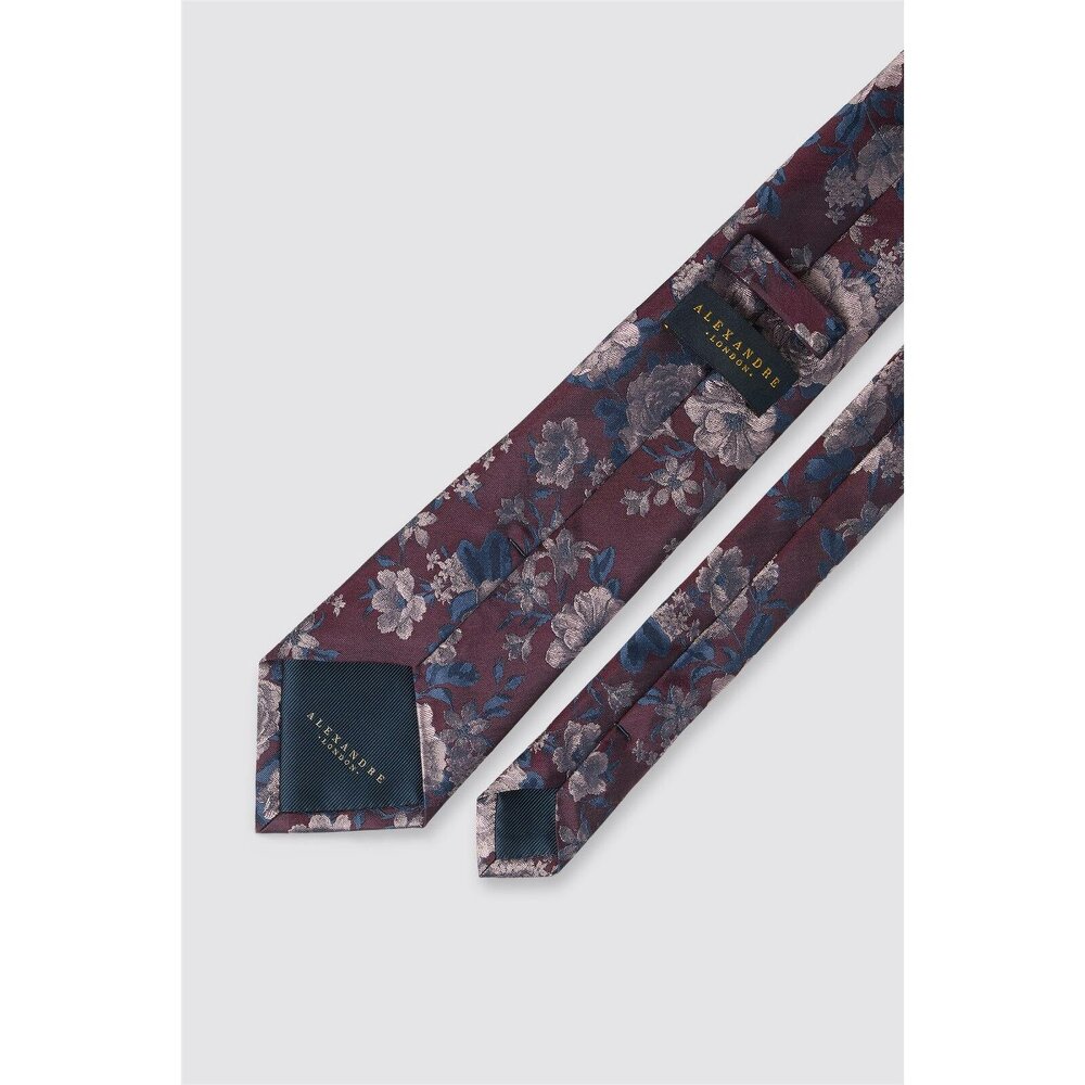 Alexandre Silver Alexandre Magenta Wild Rose Silk Tie