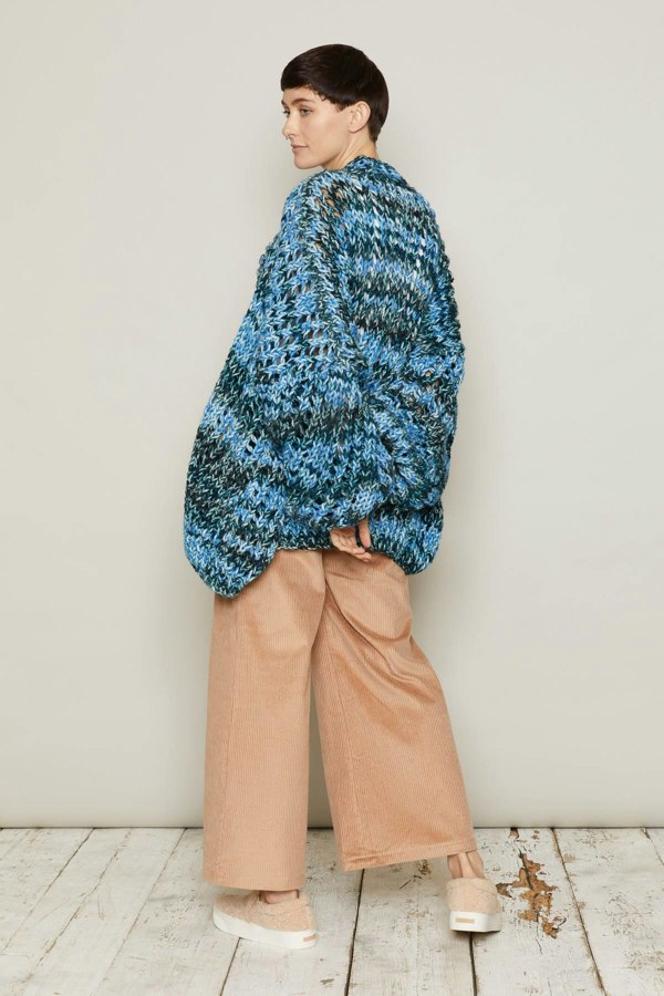 Bo Carter Hand Knitted Norma Cardigan - Hurricane Blue