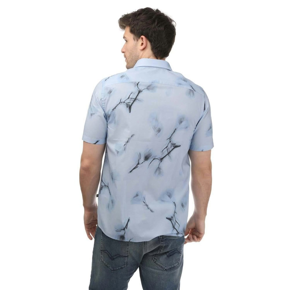 Ted Baker Mens Lousho Large Floral Shirt - Sky