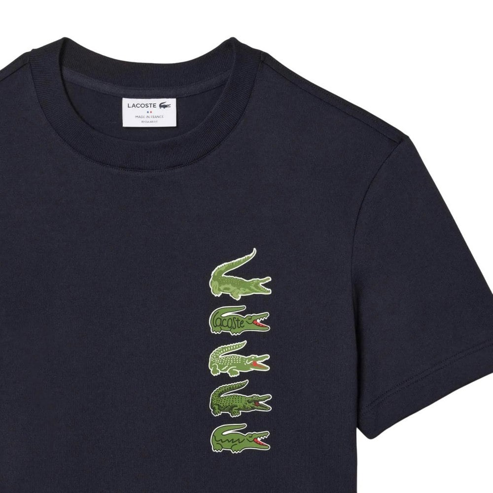 Lacoste Mens Iconic Croc Regular T-Shirt - Blue