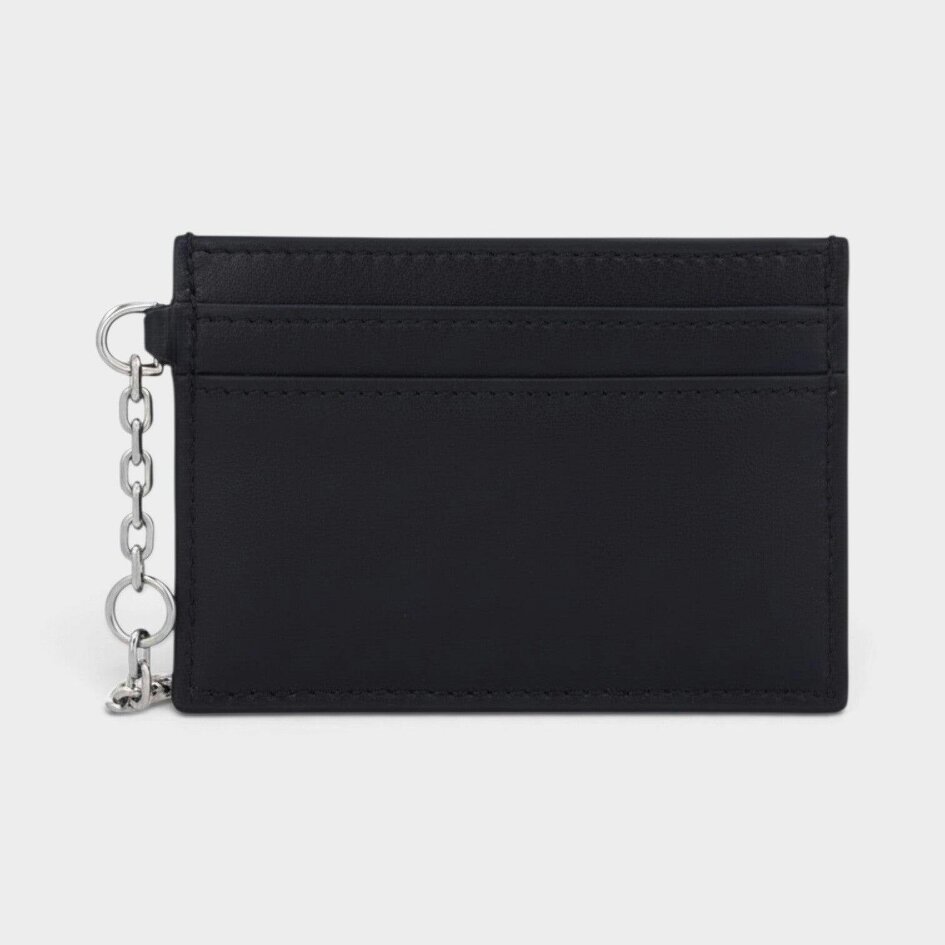 Alexander McQueen T-bar Card Holder Black Silver