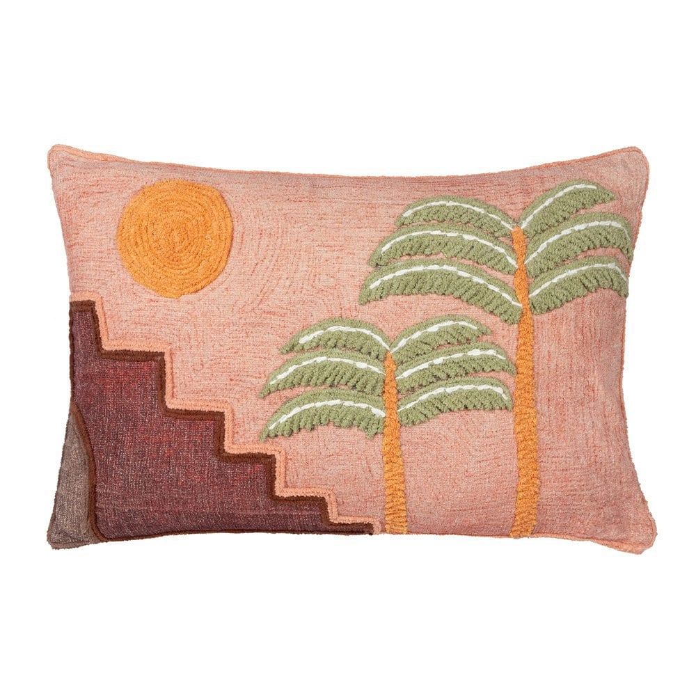 Furn Moloko Embroidered Cushion Cover - Pink Sunset