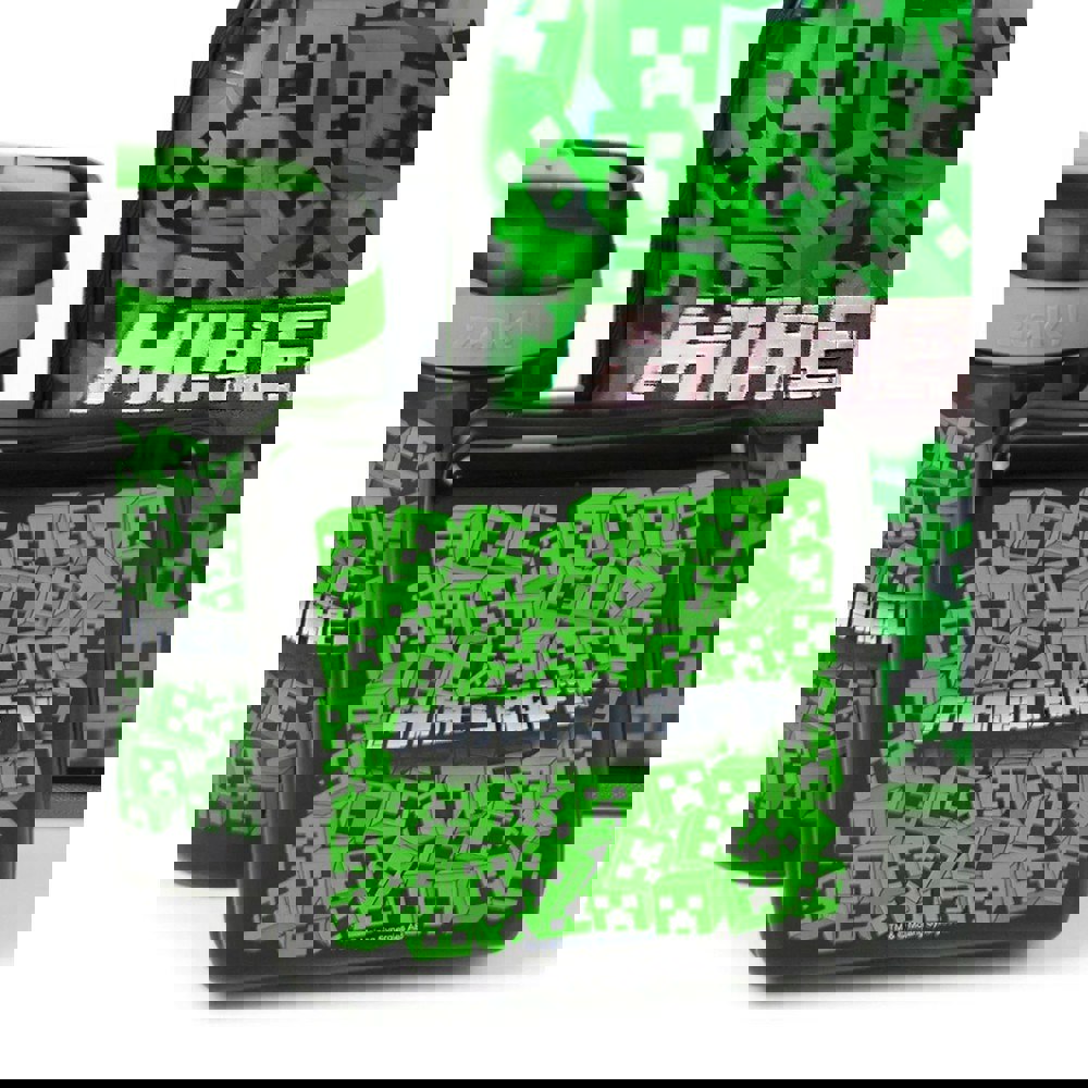 Minecraft Lenticular Creeper Lunch Bag Set - Green/Black