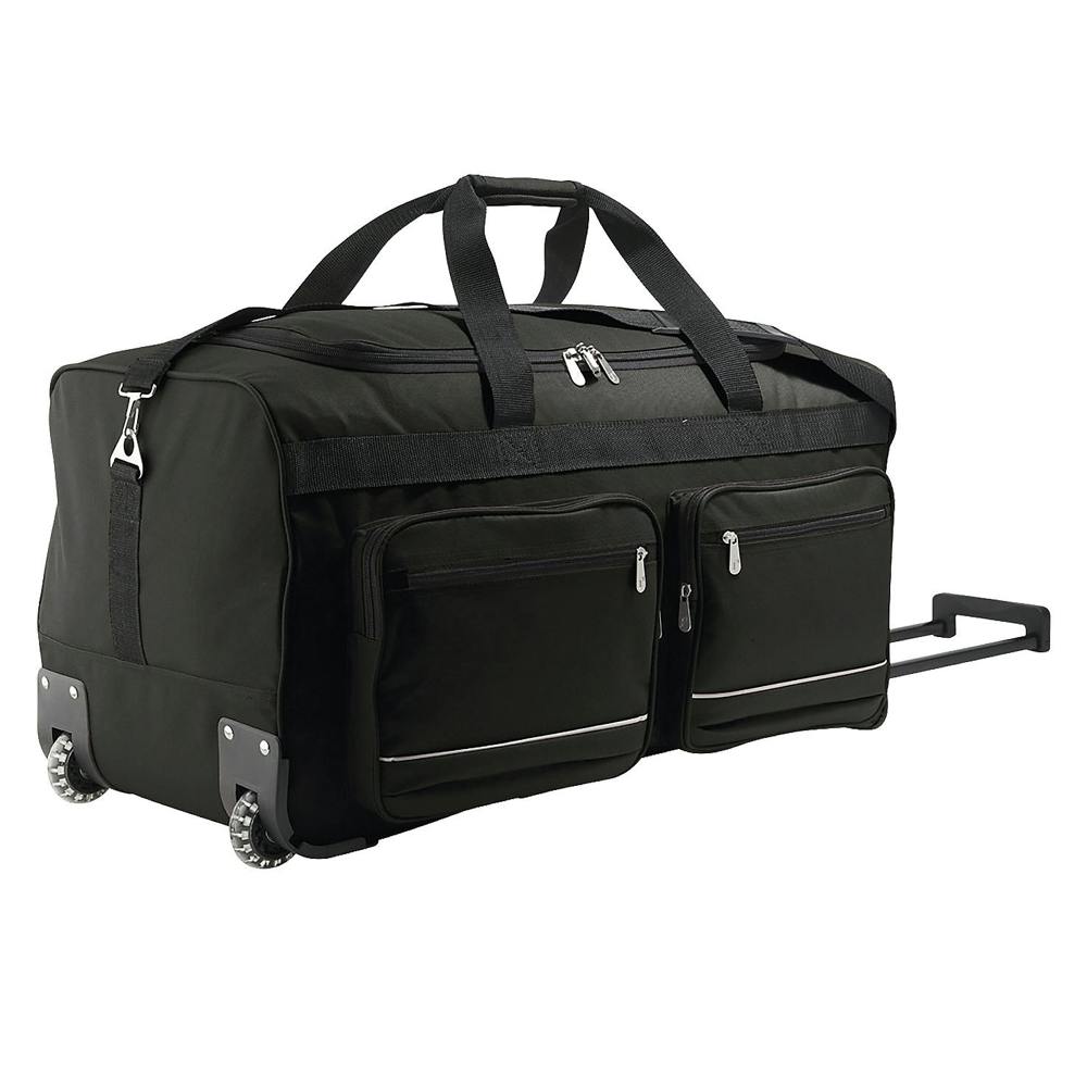 SOLS Voyager Rolling Travel Holdall Bag - Black - One Size - Black - 100% Polyester