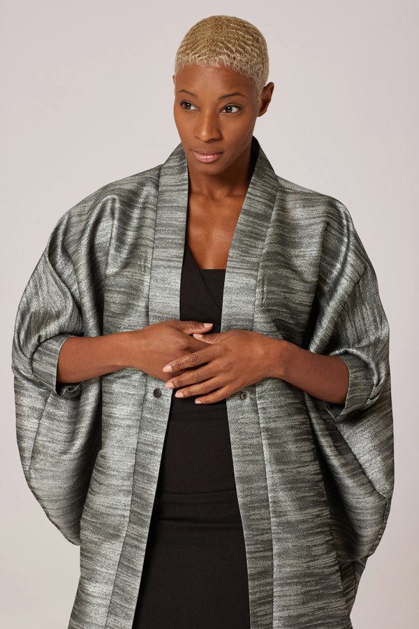 Lioness by TF Sand Storm Midi Kimono Jacket - Silver