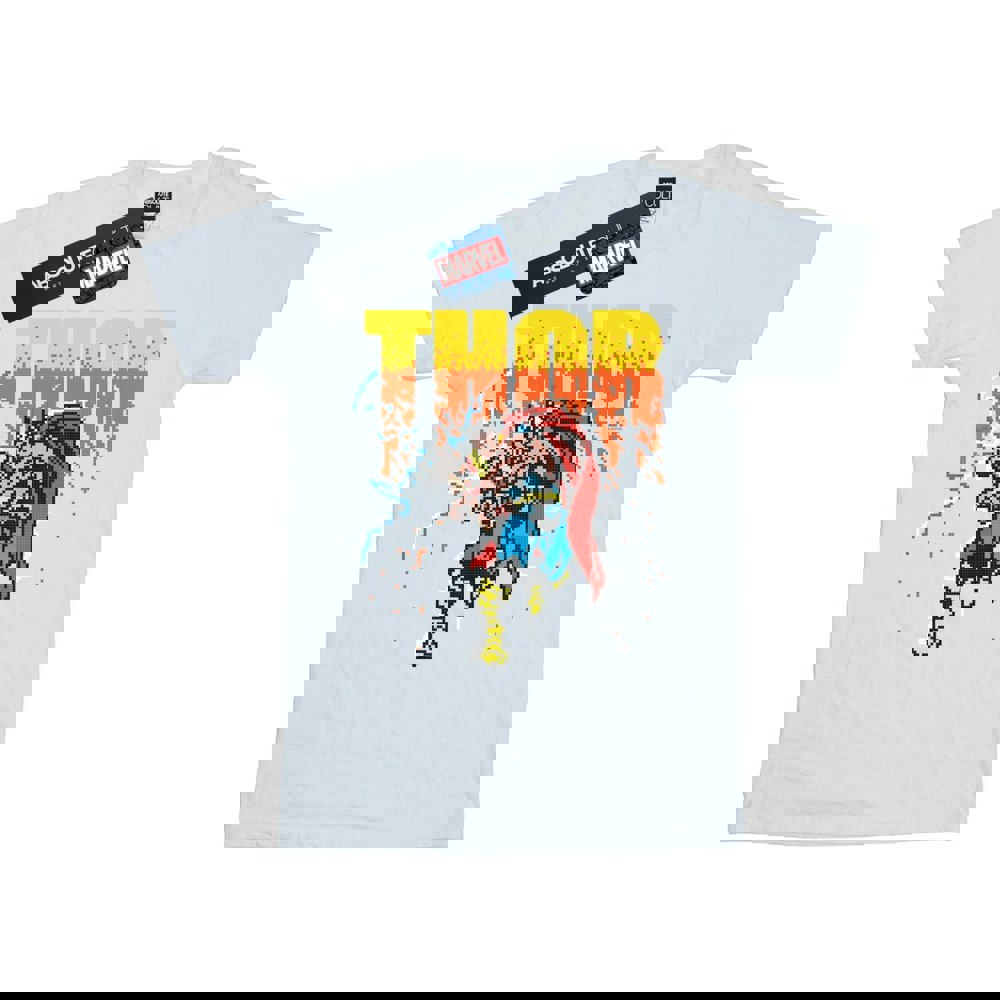 Marvel Mens Thor Pixelated T-Shirt - White