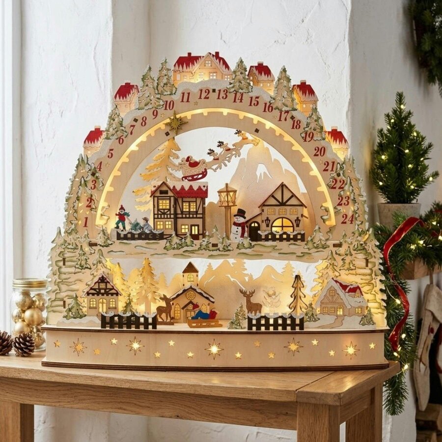 Garden Greatness Wooden Light Up Christmas Advent Calendar