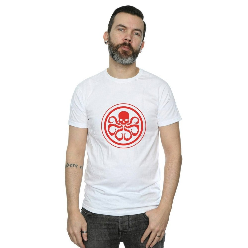 Marvel Mens Hydra Logo Cotton T-Shirt - White