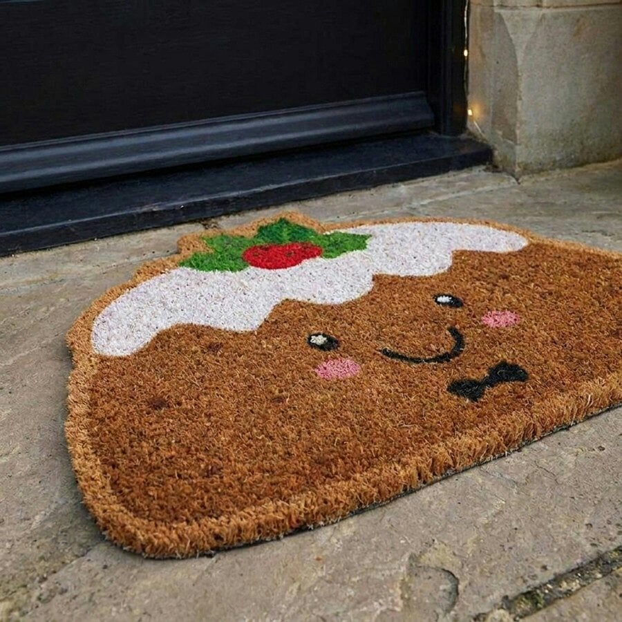 Garden Greatness Shaped Christmas Pudding Door Mat