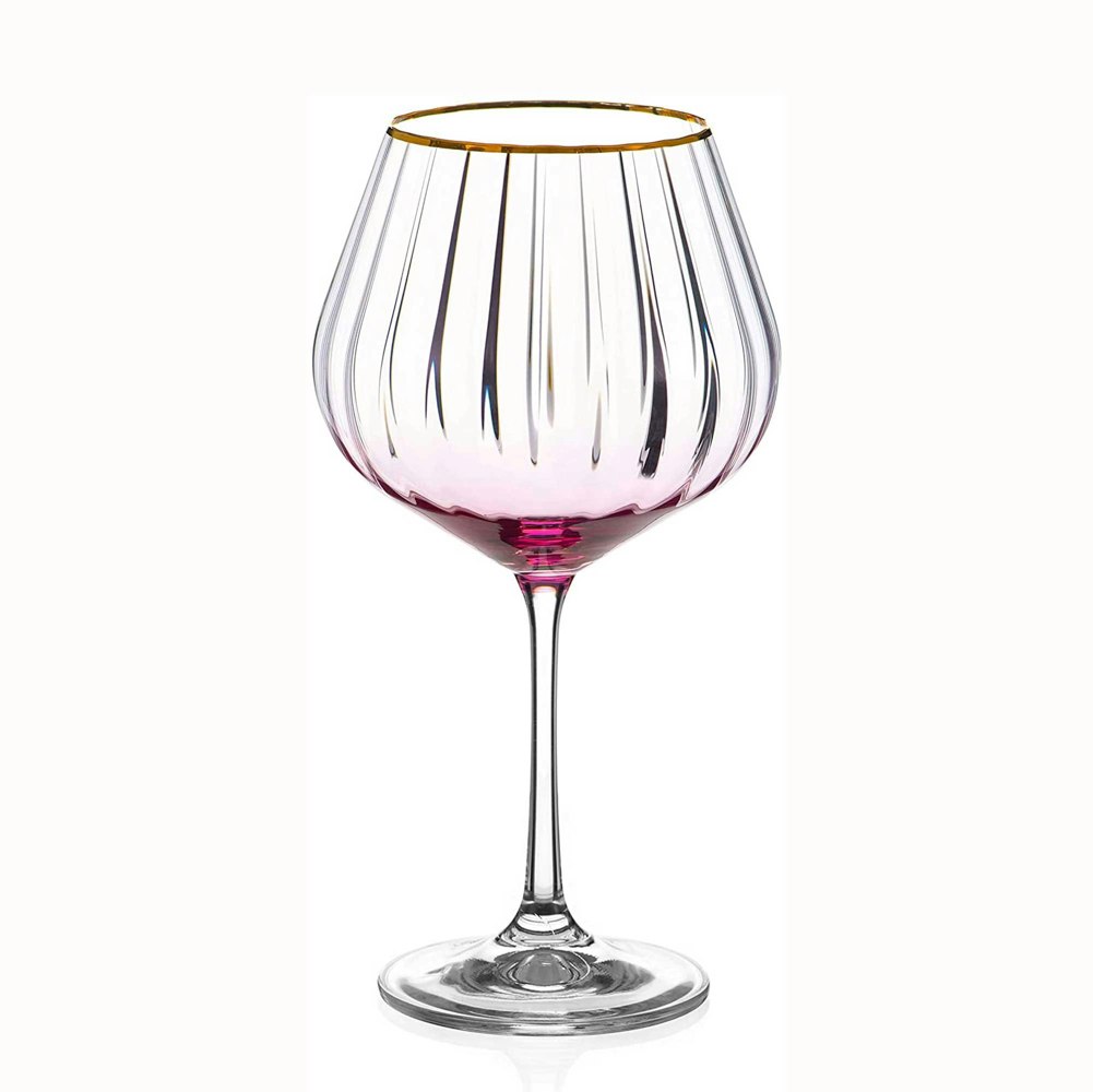 Diamante Rose Mirage Gin Glass with Gold Rim - Single