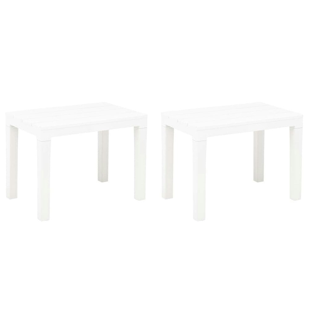Berkfield Garden Benches 2 pcs White Plastic
