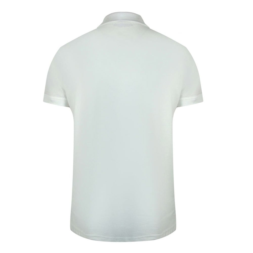 Cavalli Class Vibrant Floral Logo Off White Polo Shirt