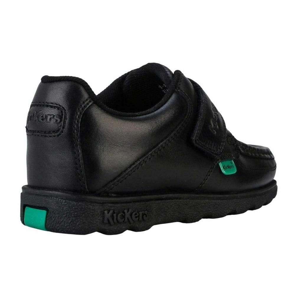 Kickers Boys Fragma Lo Leather Straps Shoes - Black