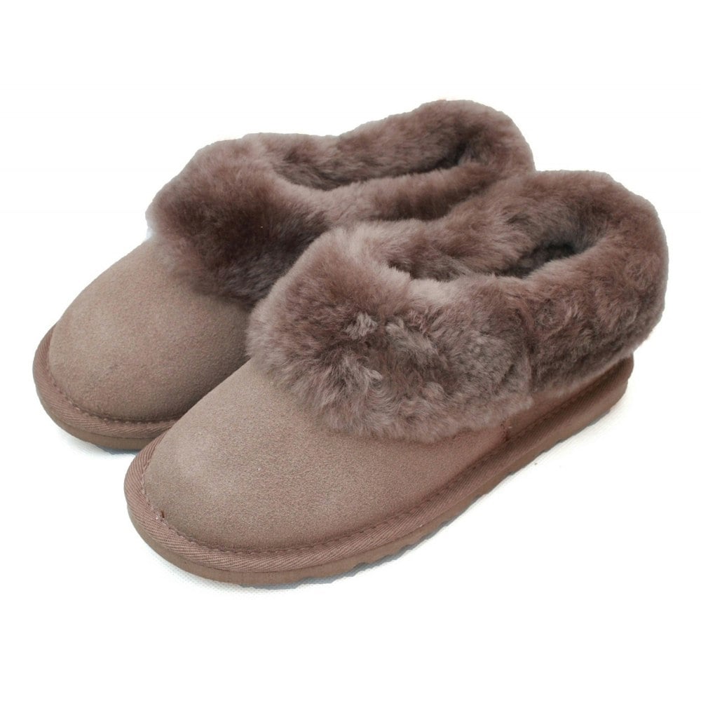 Eastern Counties Leather Women's Sheepskin Lined Slipper Boots - Mink