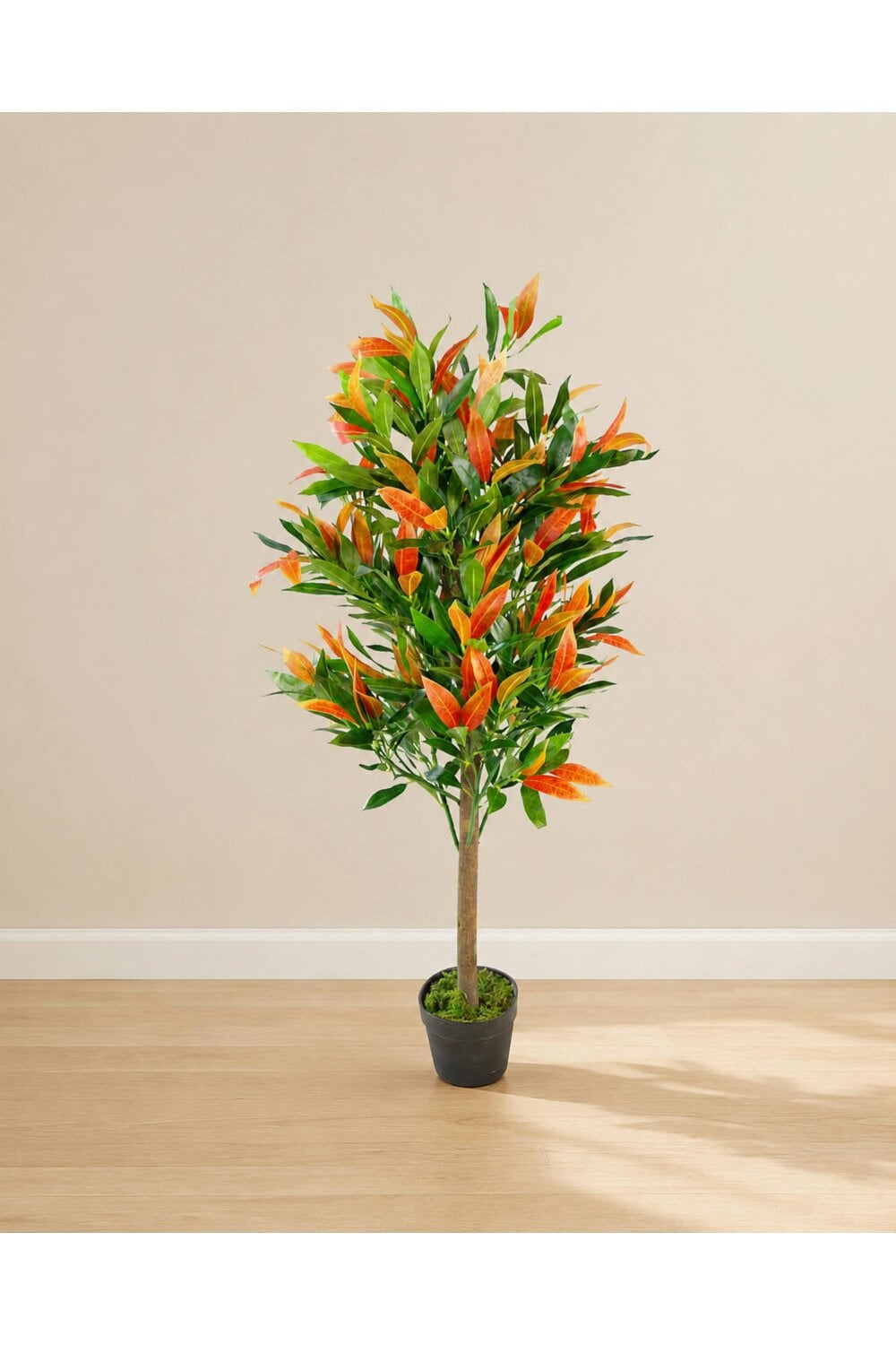 Dyzi 130cm Red & Green Focus Tree with Moss Covered Pot