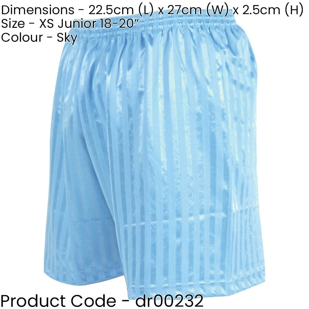 XS - SKY BLUE Junior Sports Continental Stripe Training Shorts Bottoms Football