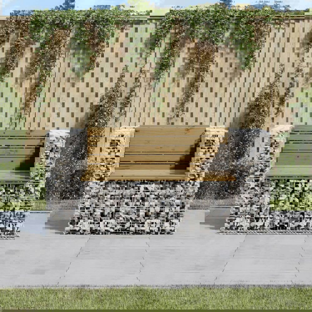 Berkfield Garden Bench Gabion Design 143x71x65.5 cm Impregnated Wood Pine