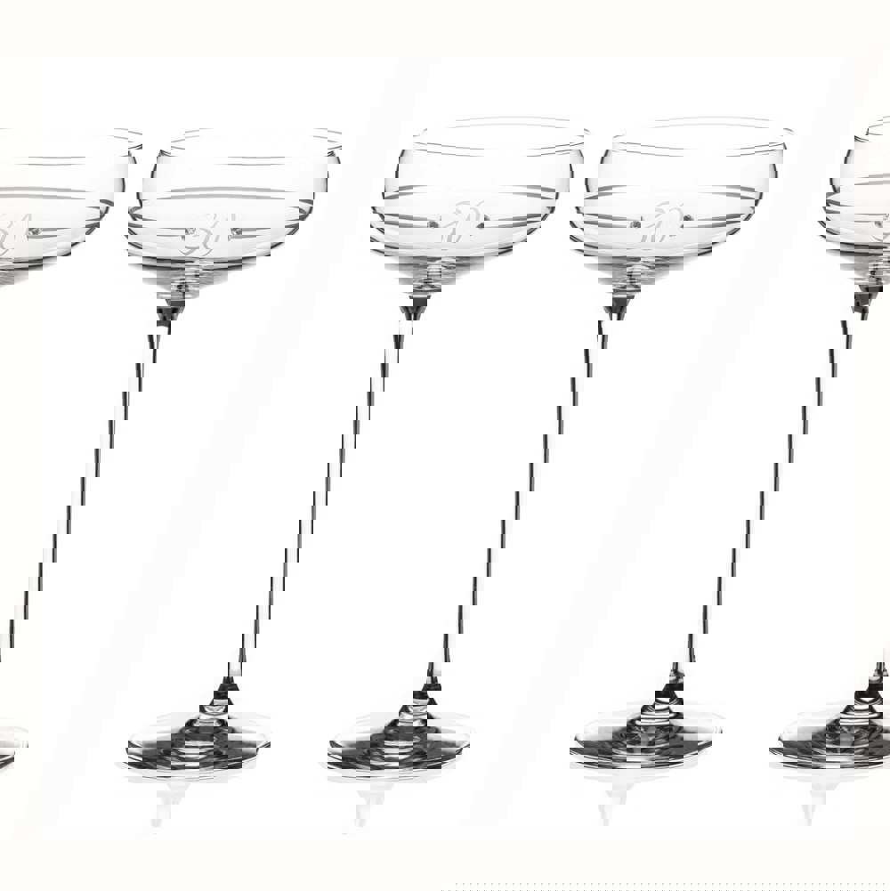 Diamante 30th Birthday Champagne Saucers Adorned with Swarovski Crystals® - Set of 2