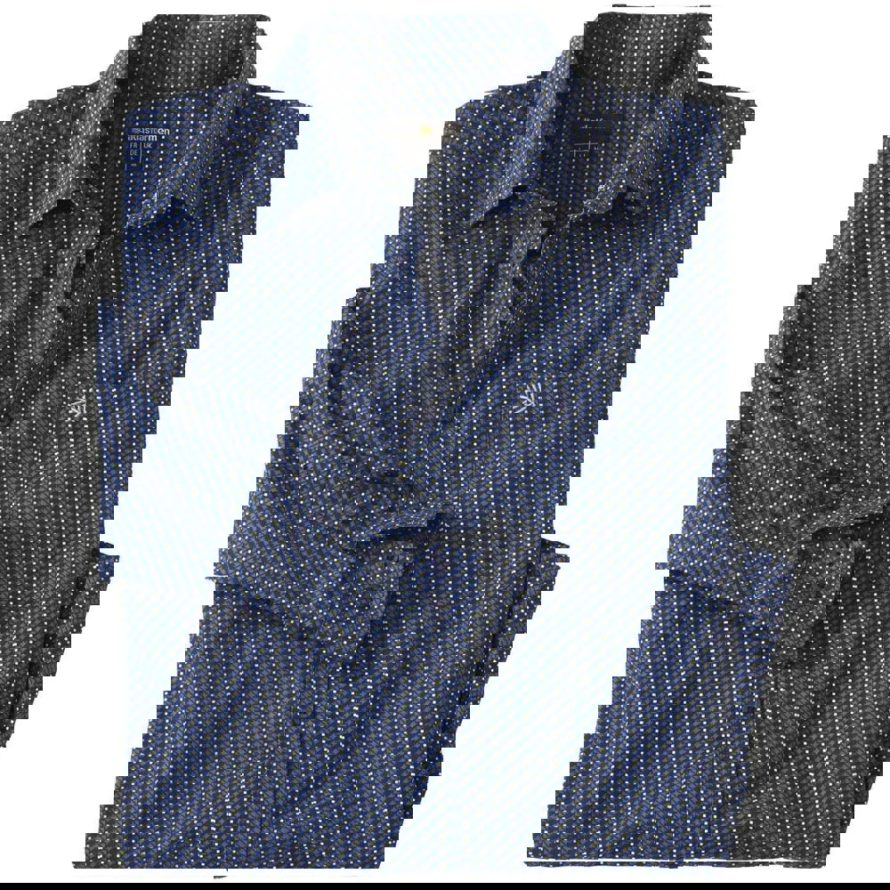 Atlas For Men Mens Patterned Poplin Shirt - Navy