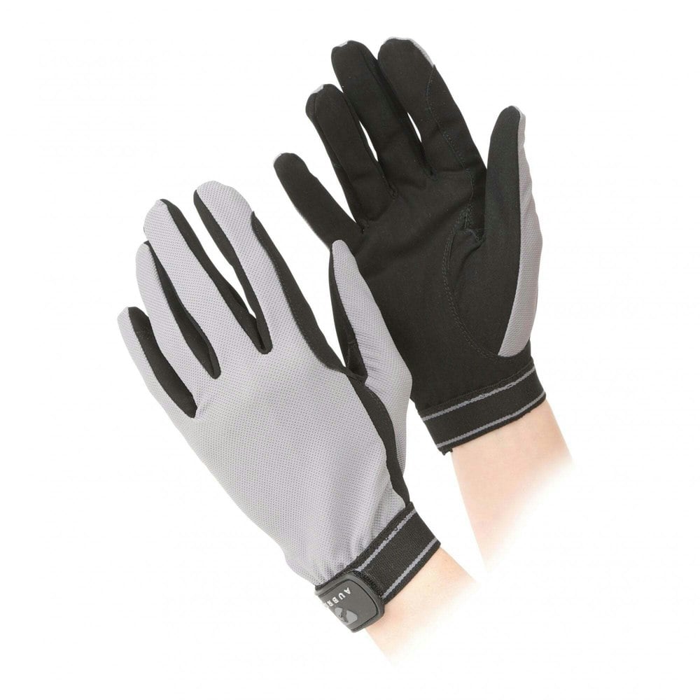 Aubrion Unisex Adult Mesh Riding Gloves - Grey