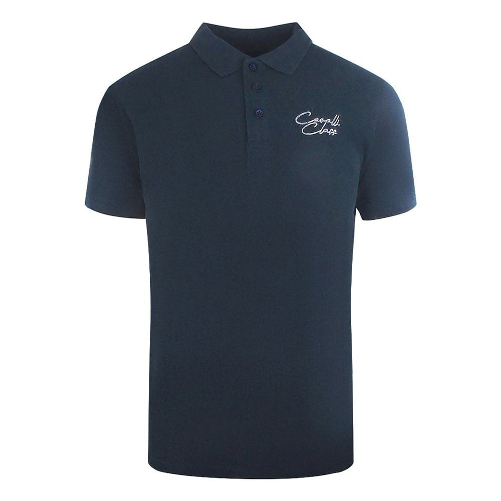 Cavalli Class Signature Logo Polo Shirt - Navy Blue