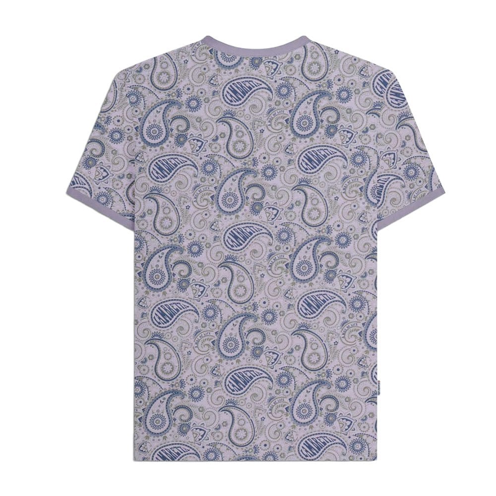 Lambretta Mens SS25 Paisley T-Shirt - Dusk/Grey