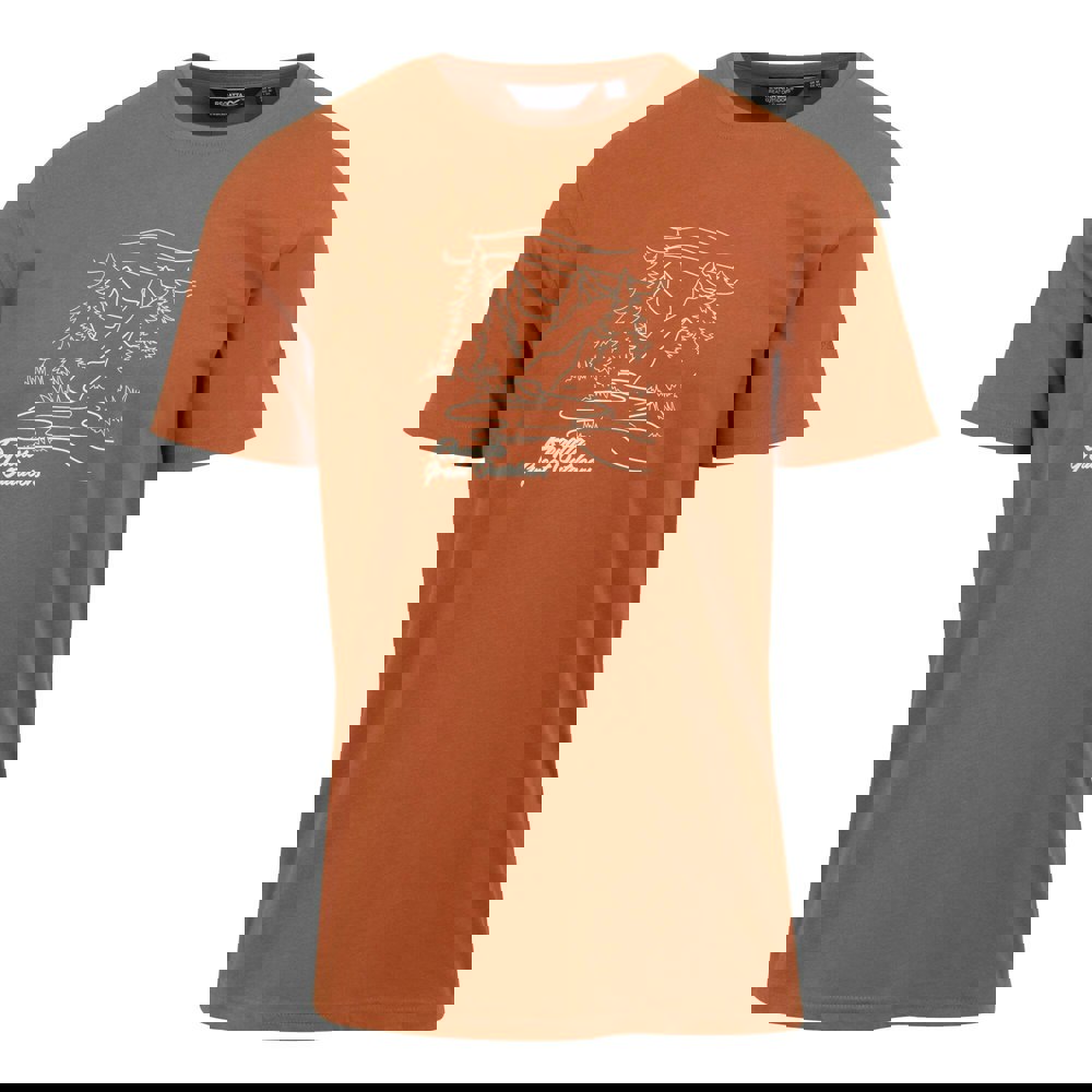 Regatta Mens Cline VIII River T-Shirt - Baked Clay