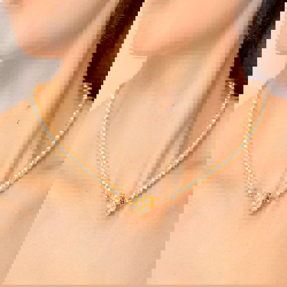 Gold Trip Vintage Rose Pearl Necklace