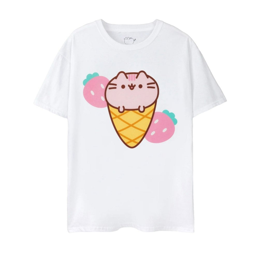 Pusheen Womens/Ladies Ice Cream T-Shirt - White